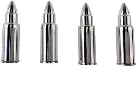 Bullet Shaped Whiskey Stones,Tailoog Set of 4 Stainless Steel Whiskey Chilling Wine,Beer,juice,Drinks