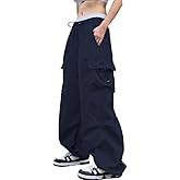 FENGQIYUNHAI Cargo Pants Women Baggy Parachute Pants Woman Mutil Pockets Loose Fit Y2K Casual Pants for Women