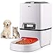 amzdeal Automatic Cat Feeder 6L Pet Feeder Dog Food Dispenser with Time and Meal Size Programmable, LCD Display and Meal Call Recorder Up to 4 Meals A Day