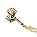 HZMAN Huge Thor Hammer Stainless Steel Necklace for Mens Hammer Pendant Necklace 24 Inch Chain (Gold)