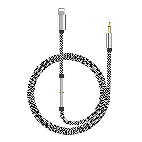 Aux Cord for iPhone 3.5mm 3-in-1 Aux Cord for iPhone Aux Cable for Car 3.5mm for iPhone 7/X/8/8 Plus/XS Max/XR/11/11 Pro to Car Stereo/Speaker/Headphone Adapter Support Newest iOS 11.3/13 Above