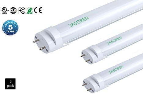 LED Tube T8 2ft 2-pack 12W Frosted (20W equivalent) Daylight - 5000K 1450Lm AL+PC UL Listed
