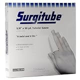 Derma Sciences GL219 Surgitube Tubular White Gauze Bandage Size 2 - 5/8 x 50 yds (Small Fingers, Toes)