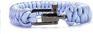 Personalized Paracord Survival Bracelet with Stainless Steel Shackle, Various Color Optional, Adjustable for 7"-10" Wrists, Gift for Men