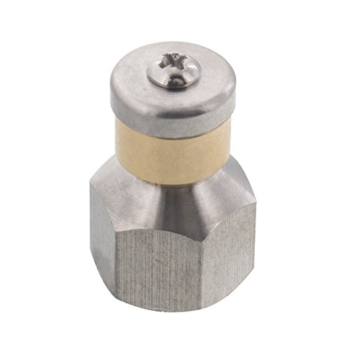 Erie Tools Rotating 3/8 Sewer Jetter Nozzle for Drain Cleaning 6.0 Orifice, 4000 PSI, Max Temp 300 F