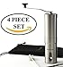 SALE NOW Quantahome Manual Coffee Grinder adjustable ceramic burr with Bag, Brush & Scoop. Stainless Steel-Best for perfect ground coffee, spices and herbs-Aero press compatible