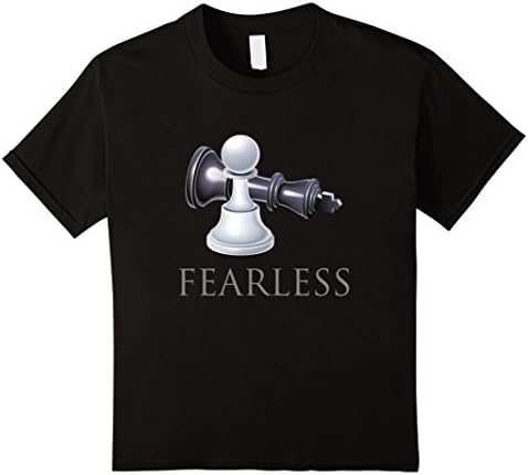 unisex-child Funny Chess T-Shirt - Fearless, Chess Player Smart Gift 4 Black