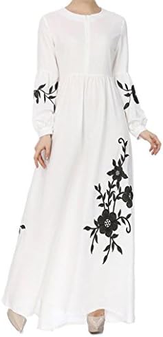 OVERMAL_DRESS Abaya Dresses for Modest Women Muslim Kaftan Abaya Jilbab Women Long Sleeve Lace Vintage Maxi Dress