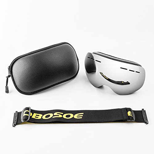 OBOSOE Ski Snowboard Snow Goggles, Interchangeable Lens 100% UV400 Protection Snow Goggles Adult Men,Women,Youth,Boys-Anti-Fog Wide Spherical Safety Goggles - Thumbnail 6