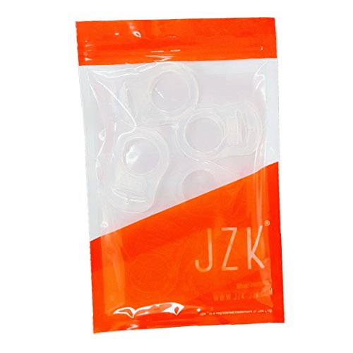 JZK 12pcs Transparent Silicone Button Ring Dummy Pacifier Holder Clip Adapter for Baby MAM Soother