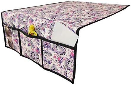 Marine Pearl Premium Stain Dust Free Waterproof Refrigerator Fridge Top Cover with 6 Utility Pockets