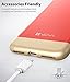 Vena iPhone SE 2020 / iPhone 8 7 Case, iSlide (Two-Tone, Dock-Friendly) Slim Fit Hard Case Cover Compatible with Apple iPhone SE2 8 7 (4.7-inch) - Coral Red/Champagne Gold