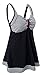 Women's One Piece Sailor Striped Bathing Suit Plus Size Cover up Swimdress