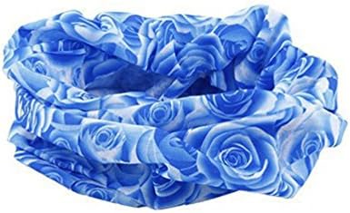 Rose Blue Pattern Outdoor Multifunctional Sports Magic Scarf