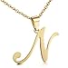 Besteel Womens Mother and Daughter Stainless Steel Name Initial Letter Pandant Necklace Letter N