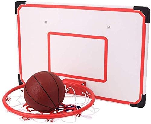 バスケットボールスタンドウォールマウントバスケットボールゴールフープ ゴムボール付き 送料無料 ホームキッズバスケットボールゲーム寝室 プレイルーム用のオーバーザドアデザインバックボードラック