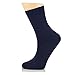 LAETAN Women's Rayon from Bamboo Dress Socks, Mid-Calf, Seamless, Soft Business Socks, Size: 6-9, Color: Navy Blue, 3 Pairs