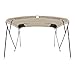 MSC 3 Bow 4 Bow Bimini Top Boat Cover with Rear Support Pole and Storage Boot(Beige, 4 Bow 8'L x 54
