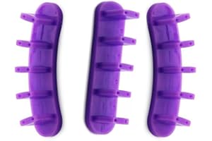 Rolabling 3pcs False Nail Art Tips Practice Display Stand Tool with 10 pcs False Nail Tips for Gel Nail Polish DIY Nail Training Tools (Purple)