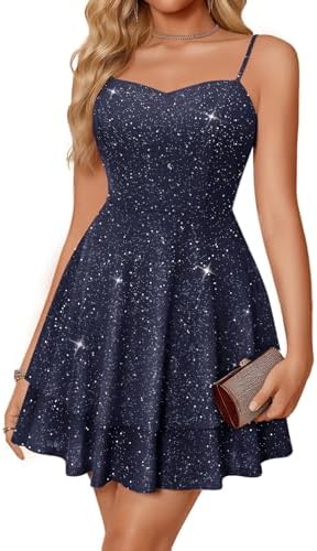 juniors lace back fit & flare dress B Darlin Juniors' Blue Sequined Lace-Up-Back Fit & Flare Dress   COUTUREPOINT