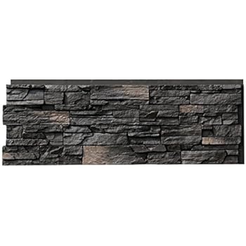 NextStone Polyurethane Faux Stone Panel - Country Ledgestone - Andean Onyx (4 Panels per Box)