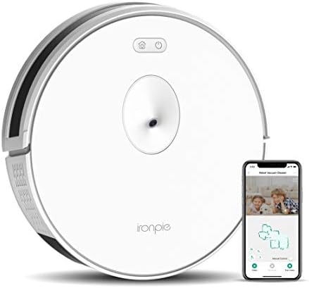 TRIFO Ironpie M6 - Cordless Robot Vacuum Cleaner with Camera for Visual Navigation, Remote Monitoring, Wi-Fi, Automatic Recharge, Suitable for Hard Floors and Carpets, Suction Power of 1800 Pa - White