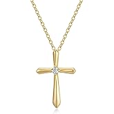 GAVU 925 Sterling Silver Cross Necklace for Women, Cross Pendant Confirmation Necklace