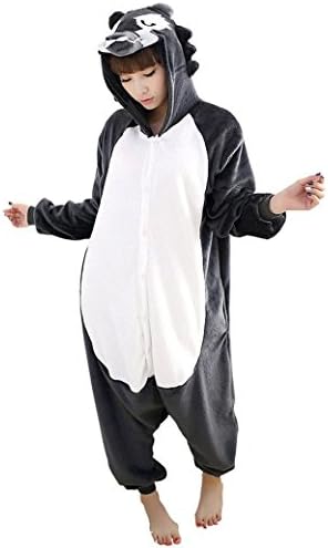 Ouying Women's Onesie Kigurumi Pajamas Unisex Adult Cosplay Clothing (X-Large, Wolf)