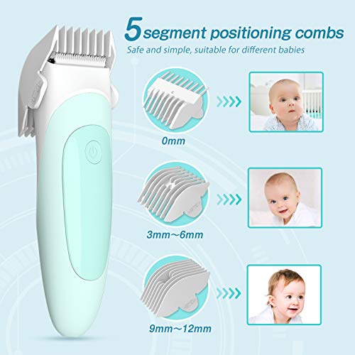 Baby Hair Clipper, Professional Baby Hair Trimmer for Infants and Kids, Electric Toddler Hair Clipper, Ultra Quiet Waterproof Rechargeable Baby Haircut Kit.