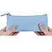 MROCO Pencil/Pen Case Canvas/PU Leather Pencil/Pen Bag Pouch Stationary Case Makeup Cosmetic Bags with Zipper(Blue)