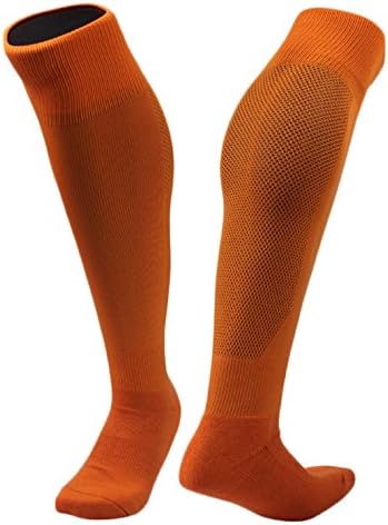 Lovely Annie Women's 2 Pairs Knee High Sports Socks for Baseball/Soccer/Lacrosse M(Orange)