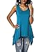 iGENJUN Women's Scoop Neck Flowy Tank Tops Summer Sleeveless Tunic,XL,Light Blue