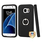 Galaxy S7 Case, Mybat Dual Layer [Shock Absorbing] Protection Hybrid Ring stand Rubberized Hard PC/Silicone Case Cover For Samsung Galaxy S7, Black