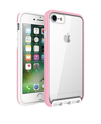 iPhone7 Fluorescent Case Luminous PC+TPU Protection Shell Noctilucous Light Up Shining Glow In The Dark Bumper Case Cover for 4.7 Inch iPhone 7 2017 (PINK)