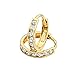 14k Yellow Gold 2mm Thickness CZ Channel Set Hoop Huggie Earrings - 3 Differnet Size Available