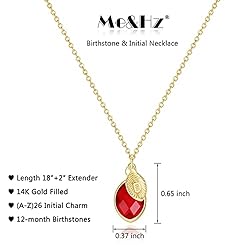 Me&Hz Dainty July Birthstone D Initial Necklaces