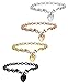 FIBO STEEL 1-4 Pcs Stainless Steel Womens Charm Bracelets for Teen Girls Link Heart Bracelets,7.5 inches