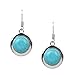 XY Fancy Vintage Look Retro Antique Silver Plated Cloun Flower Necklace Earrings Turquoise Jewelry (S000)