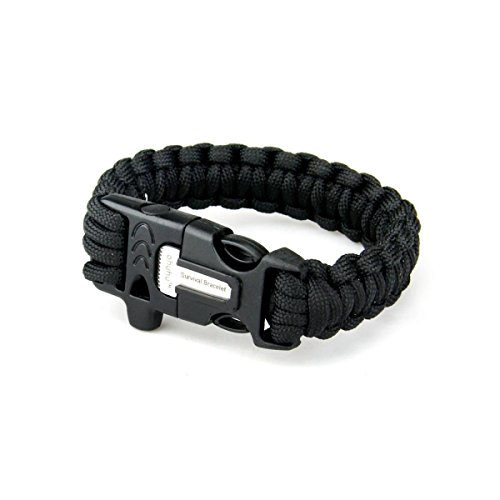 Ohuhu 9" survival paracord bracelet with flint fir…