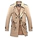 MOGU Men's Double-Breasted Belted Twill Trench Coat