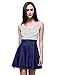Omeya Womens Sexy Open Back Cocktail Slim Black White Striped Mini Dress, Navy, Small