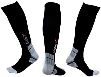 Best Compression Socks for Men &amp; Women: Graduated Compression for Running, Hiking, Biking, Long Flights, Nursing, Shin Splints, Circulation, Recovery &amp; Maternity Pregnancy (S/M, Black &amp; Grey)