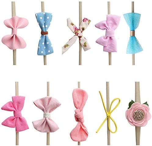Baby Girl Nylon Bow Floral Headbands Elastics Baby Hair Accessories for Newborn Toddlers Infant Kids