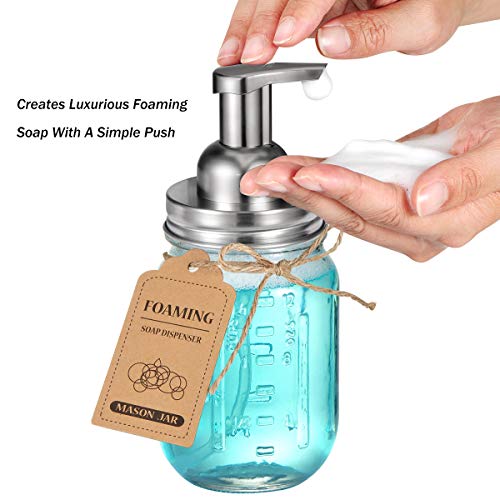 Mason Jar Foaming Soap Pump Dispenser Lids(2)Rustproof Stainless Steel