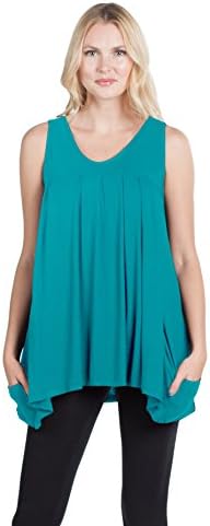 Savi Mom Maternity &amp; Nursing Tank Top Tunic Shirt Pockets Breastfeeding (X-Large, Teal)