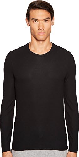 ATM Anthony Thomas Melillo Men's Modal Rib Long Sleeve Crew, Black, Large