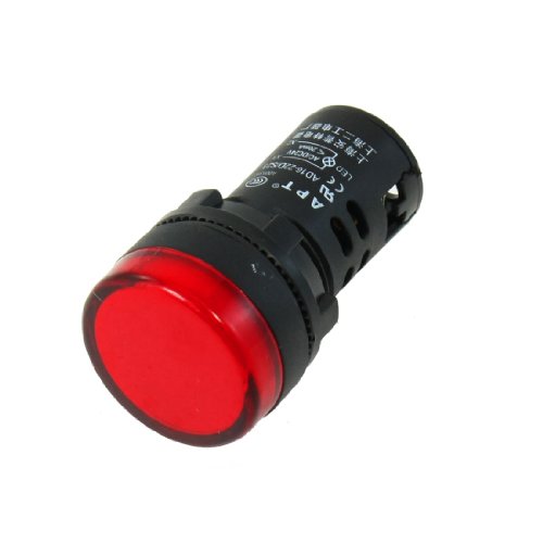 Uxcell AC/DC 24V LED Power Indicator Pilot Signal Lamp, 22 mm, Red Light