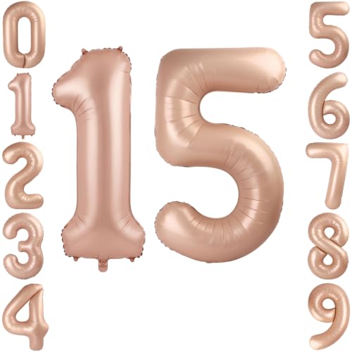 Caramel Foil Number 15 Balloon