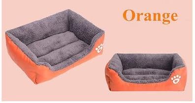 Orange Pet Dog Cat Bed Puppy Cushion House Pet Soft Warm Kennel Dog Mat Blanket - L
