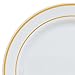 60 Heavyweight White with Gold Rim Plastic Plates: 30 Dinner Plates and 30 Salad Plates By Select Settings